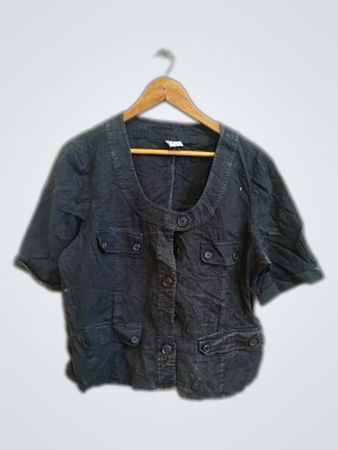 Dark Blue Short Sleeve Button Down Shirt