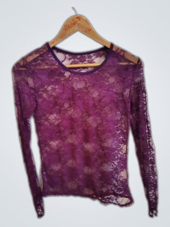 Purple Lace Long-Sleeve Top