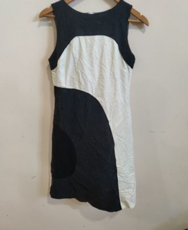 Unbranded Black and White Color Block Mini Dress