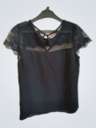 Black Lace Sheer Blouse