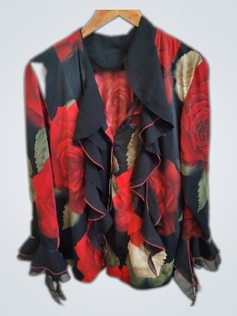 Infinite Floral Print Ruffled Jacket