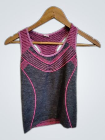 Zara Pink and Grey Mesh Racerback Sports Bra