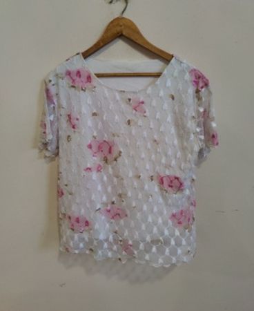 White Floral Blouse
