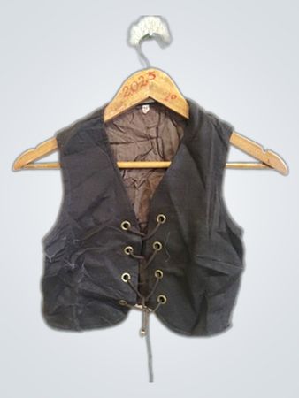 Black Lace-Up Vest