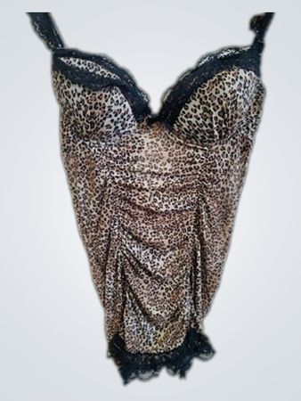 Lace Trim Leopard Print Chemise