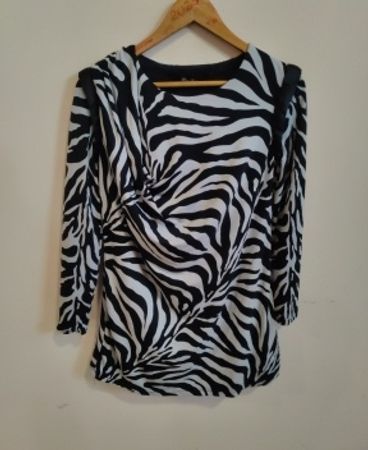 Zebra Print Long Sleeve Top