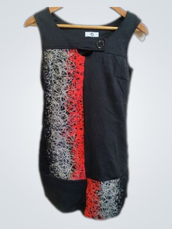 Gilda & Rose Black Dress with Red and Grey Accents