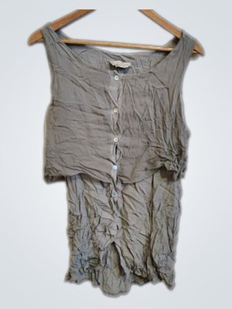 Gray Crinkled Dress