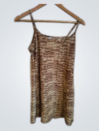 Brown and Tan Striped Tank Top