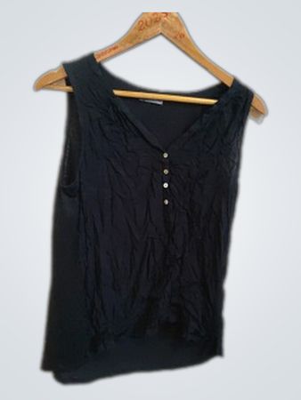 Jessica Black Sleeveless V-Neck Top