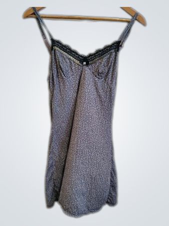 Gray Lace-Trimmed Chemise