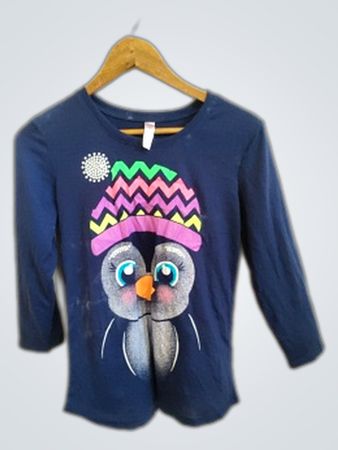 Justice Penguin Graphic Long-Sleeve Tee