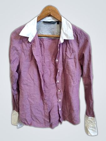 Purple Dress Shirt with White Collar and Cuffs