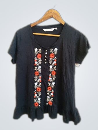 Black Embroidered Top