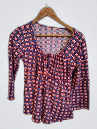 Blouse with Geometric Pattern