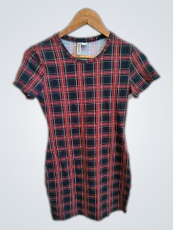 H&M Divided Plaid T-Shirt Dress