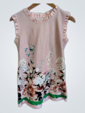 Pink Floral Sleeveless Top