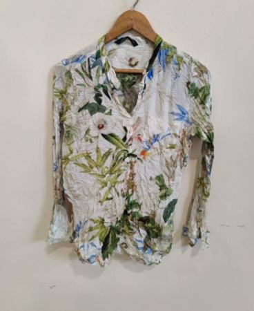 Zara Floral Print Long Sleeve Blouse