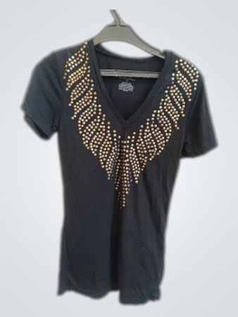 Black Embellished T-Shirt