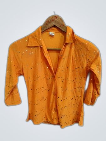 Orange Sequined Shirt