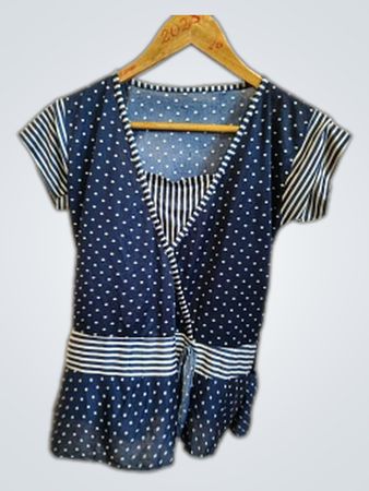 Blue Polka Dot Top
