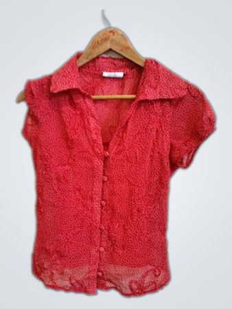 Wallis Red Polka Dot Blouse
