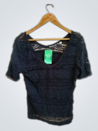 Navy Blue Lace Top