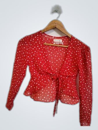 Urban Outfitters Red Polka Dot Blouse