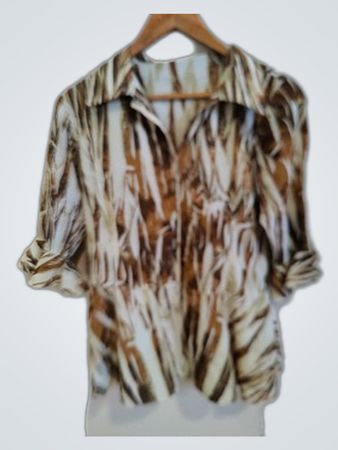 Giove Brown and White Patterned Shirt