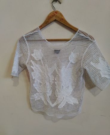 Topshop White Crochet Top
