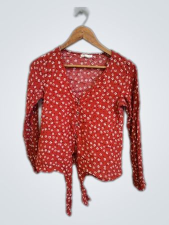 Red Floral Blouse