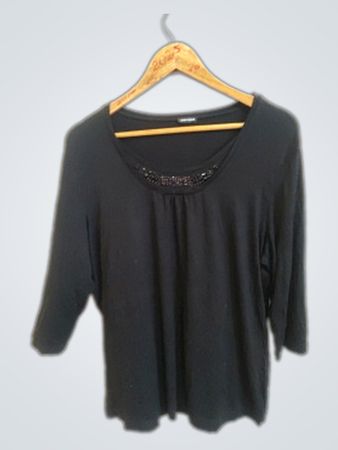Gerry Weber Black Beaded Neck Blouse