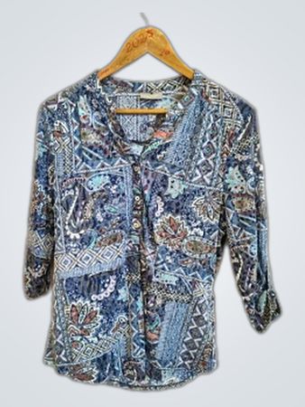 CANDA Premium Blue Printed Blouse
