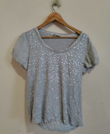 Grey Sequined Top