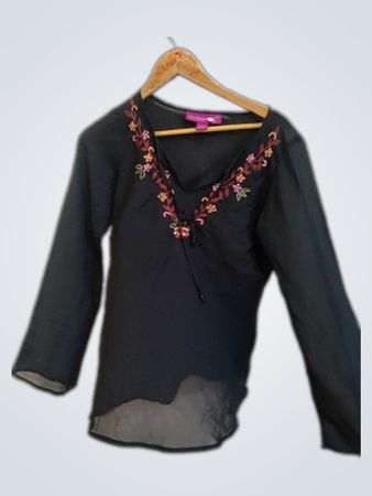Black Embroidered Blouse