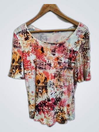 Blouse with Multicolor Abstract Print