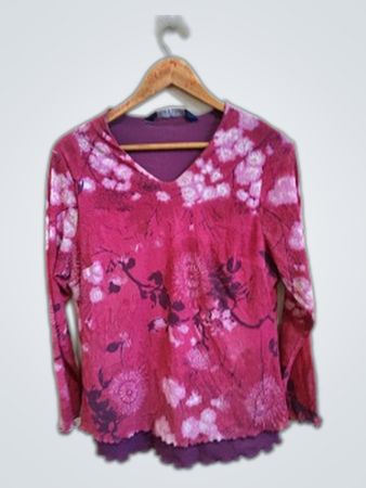 Pink Floral Long-Sleeve Top
