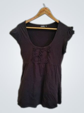 Black Ladies Short Sleeve Blouse