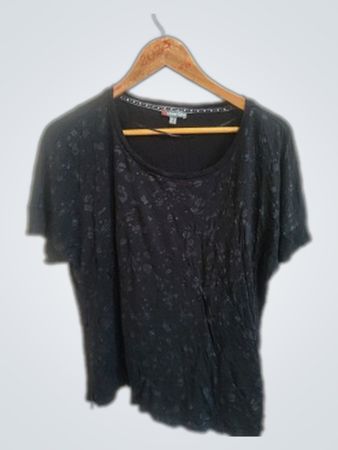 Street One Black Floral Print Short-Sleeve Blouse
