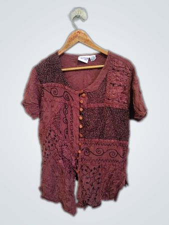 FASHION BUG Maroon Crochet Top