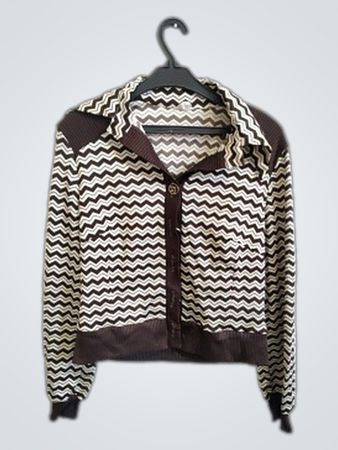 Unbranded Zigzag Knit Cardigan Jacket