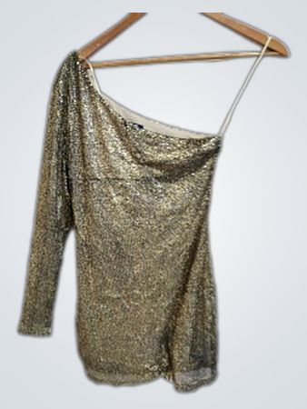 BIK BOK Gold Sequin Top