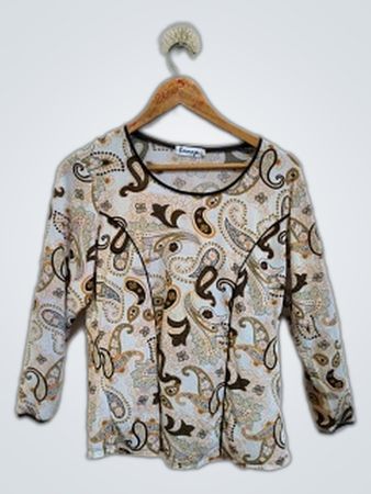 Ennage Paisley Pattern Long Sleeve Top
