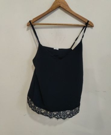 Black Camisole with Lace Trim