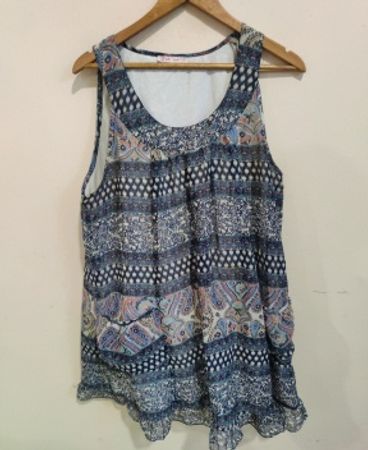 ARC Blue Paisley Sleeveless Top