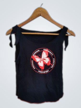 MEXXSPORT Black Tie-Top Blouse