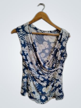 Blue Floral Blouse