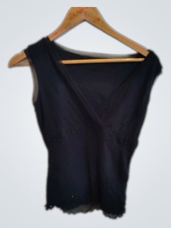 Unbranded Black Sleeveless Wrap Cami Top