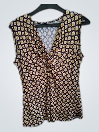 Blouse with Geometric Pattern
