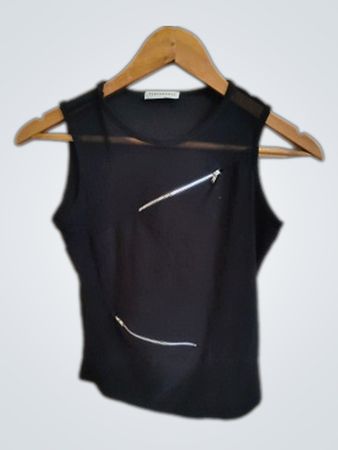 Clockhouse Black Mesh Sleeveless Top